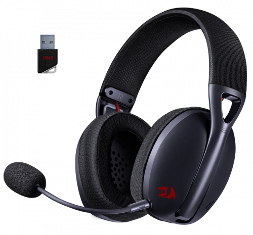 Гарнитура беспроводная  REDRAGON Ire Pro б.п.(BT,2.4G), черный (1/10) (71535)