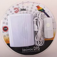 Звонок дверной ЭРА D95 проводной белый 1 мелодия (1/10/30) (Б0018138)