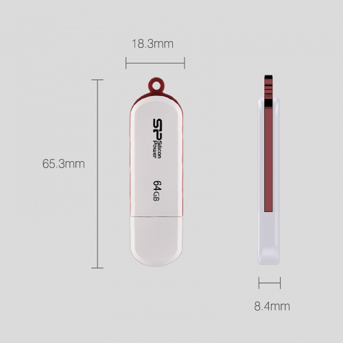 Флеш-накопитель USB 64GB Silicon Power LuxMini 320 белый (SP064GBUF2320V1W) фото 3 Флеш-накопитель USB 64GB Silicon Power LuxMini 320 белый (SP064GBUF2320V1W) фото 3