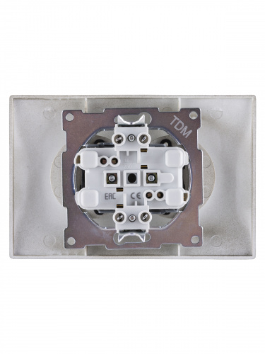 Розетка двойная 2П 10А 250В с защ. шт. бронза , с/у, "Лама" (7/84) TDM (SQ1815-0712) фото 3