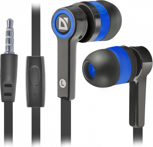 Наушники внутриканальные DEFENDER Pulse-420, вакуумная, регулят. громк., шнур 1.2 м, синяя (1/80) (63423) фото 2