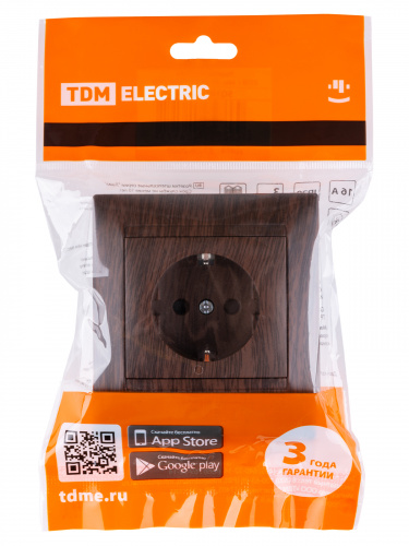 Розетка 2П+З 16А 250В с защ. шт. венге , с/у, "Лама" (10/120) TDM (SQ1815-0411) фото 2 Розетка 2П+З 16А 250В с защ. шт. венге , с/у, "Лама" (10/120) TDM (SQ1815-0411) фото 2