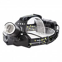 Фонарь SMARTBUY SBF-HL042 налобный, аккумуляторный, 5 Вт, 420Лм, металл., 3 режима, коллим. линза+зум луча, IPx54, верхний ремешок, черный (1/60)