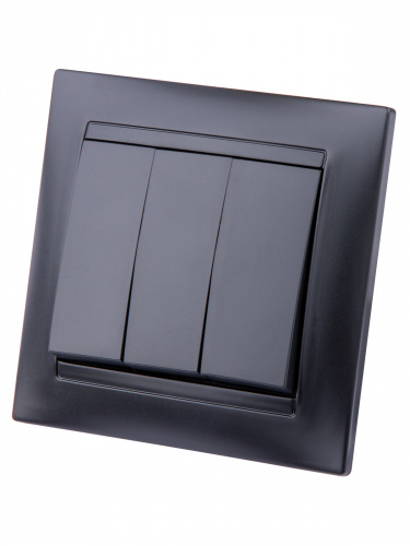 Выключатель 3-х клавишный 10А графит "Лама" с/у (1/10/120) TDM (SQ1815-0603) фото 5