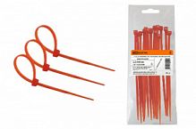 Хомуты нейлоновые 2,5х100мм (красный) (25 штук) TDM (1/50/900) (SQ0515-0344)