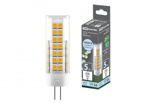 Лампа светодиодная TDM G4-5 Вт-230 В-4000 К, SMD, 16x55 мм (1/20/500) (SQ0340-0217)
