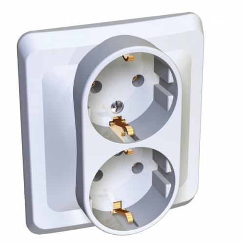 Розетка 2-м С/У ЭТЮД 16А IP20 250В с заземл. без защ. шторок бел. Systeme Electric PC16-007B (1/15/90) Розетка 2-м С/У ЭТЮД 16А IP20 250В с заземл. без защ. шторок бел. Systeme Electric PC16-007B (1/15/90)