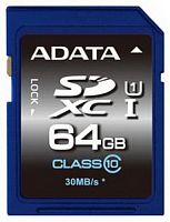 Карта памяти SDXC  64GB  A-Data Class 10 UHS-I A1 (100/25 Mb/s) (ASDX64GUICL10-R)