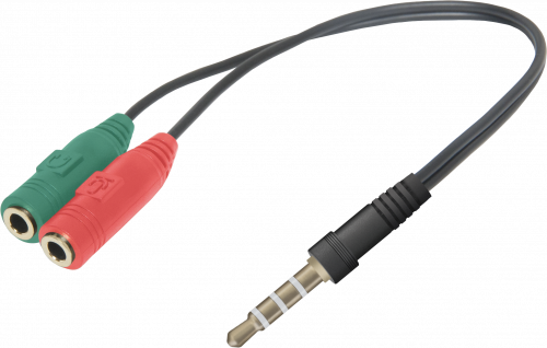 Переходник DEFENDER Headset для гарнитуры Audio 2х3.5мм jack ->3,5 4pin jack 0,15м (1/50/400) (63012) фото 2