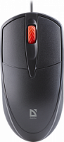 Мышь проводная DEFENDER Icon MB-057, 3D, бесшумная, 1,8м, 1000dpi, черный (1/40) (52057)