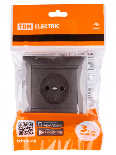 Розетка 2П 10А 250В шоколад , с/у, "Лама" (10/120) TDM (SQ1815-0522) фото 2 Розетка 2П 10А 250В шоколад , с/у, "Лама" (10/120) TDM (SQ1815-0522) фото 2