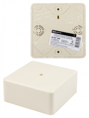 Коробка распаячная КР 100х100х44 ОП, сл. кость, IP40, инд. штрихкод TDM (25/25) (SQ1401-1809)