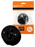 Выключатель поворотный 2-кл. с ручкой (бантик) 10А черный «Виви» TDM (6/36) (SQ1820-1206)