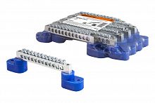 Шина "N" нулевая 6х9мм на двух угл. изоляторах 12 групп никелированная TDM (1/10/360) (SQ0801-0313)