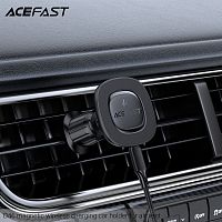 Держатель автомобильный ACEFAST D46, для смартфона, беспроводная зарядка, 15W, пластик, воздуховод, цвет: чёрный (1/15/120) (6974316284109)