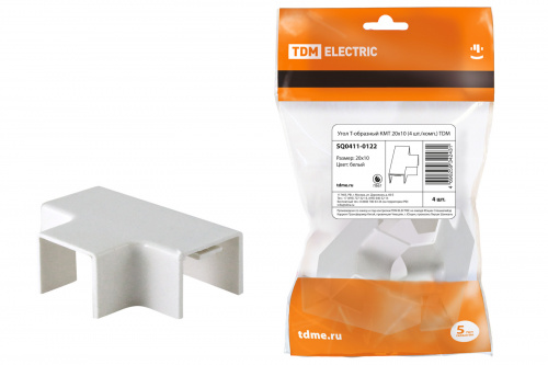 Угол Т-образный КМТ 20х10 (цена за уп. 4шт./комп.) TDM (1/25/250) (SQ0411-0122)