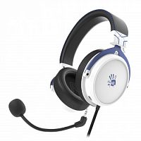 Игровая гарнитура A4TECH Bloody M590i Sports 1м мониторные USB оголовье (M590I SPORTS NAVY), синий/белый (1/10)