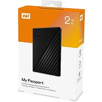 Внешний HDD  WD  2 TB  My Passport чёрный, 2.5", USB 3.0 (WDBYVG0020BBK-WESN)