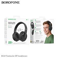 Наушники полноразмерные Borofone BO29 Fascinador, беспроводные, bluetooth 5.4, AUX, цвет: чёрный (1/36) (6941991116032)