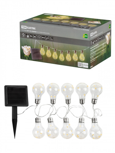 Гирлянда TDM ССГ-110 "Лампы" на солнечной батарее, 1,3 м, 60 LED, теплый белый, IP44, (1/18) (SQ0330-0181) Гирлянда TDM ССГ-110 "Лампы" на солнечной батарее, 1,3 м, 60 LED, теплый белый, IP44, (1/18) (SQ0330-0181)
