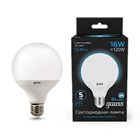 Лампа светодиодная GAUSS G95 16W 1540lm 6500K E27 1/20 (105102316)