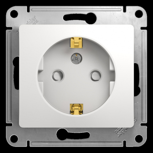 Механизм розетки 1-м С/У GLOSSA 16А IP20 с заземл. защ. шторки бел. Systeme Electric GSL000145 (1/20/160)