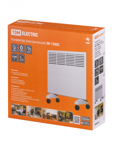 Конвектор электрический ЭК-1500С, 1500 Вт, регул. мощн. (750/1500 Вт), термостат, СТИЧ, TDM (1/1/1) (SQ2520-1205) фото 10