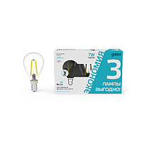 Лампа светодиодная GAUSS Filament Шар 7W 580lm 4100К Е14 (3 лампы в упаковке) 1/20 (105901207T)