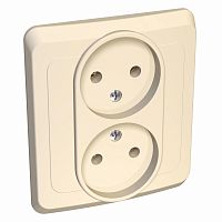 Розетка 2-м С/У ЭТЮД 16А IP20 250В без заземл. без защ. шторок крем. Systeme Electric PC16-005K (1/20/120)