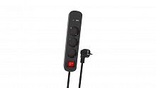 Сетевой фильтр RITMIX RM-231CK Black, удлинитель, USB-A и USB-C, кнопка питания, кабель медный 2м, 16А, 3680Вт, с заземлением (1/20) (80004152)
