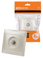 Розетка SAT (F-разъем) 0-2400МГц перламутр "Лама" (10/120) TDM (SQ1815-0821)