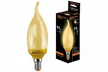 Лампа TDM люминесцентная КЛЛ-СGW-11 Вт-2700 К–Е14 (золотая свеча на ветру) (mini) (SQ0323-0143)