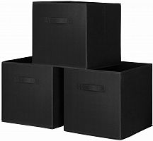 Набор коробов для хранения DEFENDER HOME Casa черный, 3 шт, 30*30*30 см (1/8) (GS520)