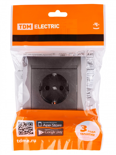 Розетка 2П+З 16А 250В шоколад , с/у, "Лама" (10/120) TDM (SQ1815-0523) фото 2 Розетка 2П+З 16А 250В шоколад , с/у, "Лама" (10/120) TDM (SQ1815-0523) фото 2