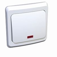 Выключатель 1-кл. С/У ЭТЮД 10А IP20 с подсветкой бел. Systeme Electric BC10-005B (1/20/120)