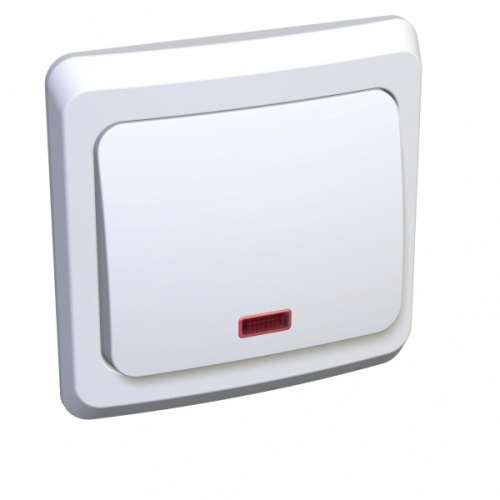 Выключатель 1-кл. С/У ЭТЮД 10А IP20 с подсветкой бел. Systeme Electric BC10-005B (1/20/120)