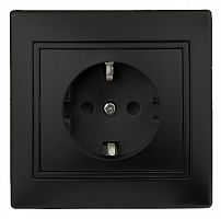 Розетка INTRO 2P+E Schuko, 16А-250В, IP20, СУ, Plano, антрацит (10/200/2000) 1-202-05 (Б0044567)