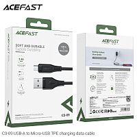 Кабель USB - микро USB ACEFAST C3-09, 1.2м, круглый, 2.4А, пластик, цвет: чёрный (1/24/192) (6974316280880)