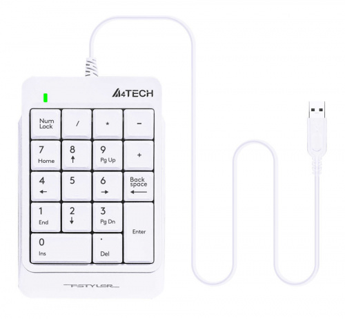 Числовой блок A4TECH Fstyler FK13P USB slim для ноутбука, белая (1/60) (FK13P WHITE) фото 2