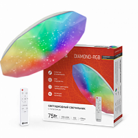 Светильник светодиодный COMFORT DIAMOND-RGB 75Вт 230В 3000-6500K 6000Лм 500x90мм с пультом дистанционного управления IN HOME (1/3) (4690612044583)
