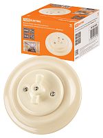 Выключатель скрытой установки фарфоровый поворотный с ручкой (бантик) 10А сл. кость «Болонь» TDM (SQ1820-0320)