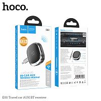 Ресивер HOCO E80, пластик, Bluetooth 5.3, AUX, TF, микрофон, цвет: черный (1/20/200) (6942007618908)