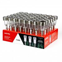 Светильник SMARTBUY садовый на солнечной батарее, нержавеющая сталь, пластик, 31 см, (индив. штрихкод) (SBF-101) (1/48)