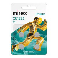 Элемент питания Mirex CR1225  3V  4 шт (4/216/648), ecopack (23702-CR1225-E4)
