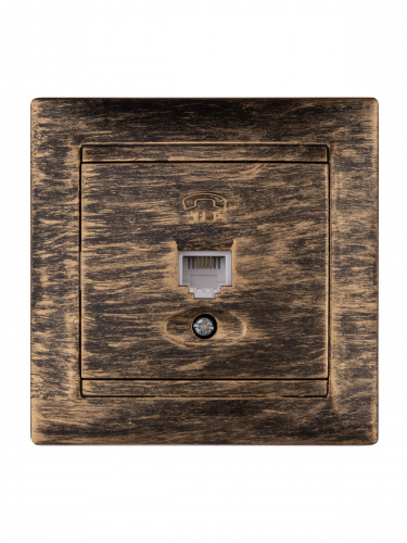 Розетка телефонная RJ11 старинная бронза с/у, "Лама" (1/10) TDM (SQ1815-0756) фото 4 Розетка телефонная RJ11 старинная бронза с/у, "Лама" (1/10) TDM (SQ1815-0756) фото 4