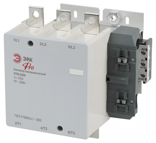 Контактор КТИ-5330 ЭРА PRO KKT50-330-230-10-E 330А 230В/АС3 (1/2) (Б0054930) Контактор КТИ-5330 ЭРА PRO KKT50-330-230-10-E 330А 230В/АС3 (1/2) (Б0054930)