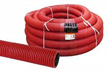 Труба гофрированная двустенная ПНД с зондом d 16мм (50 м/уп.) красная (цена за 1м, отгрузка от упаковки) TDM (50/50/50) (SQ0413-5160)