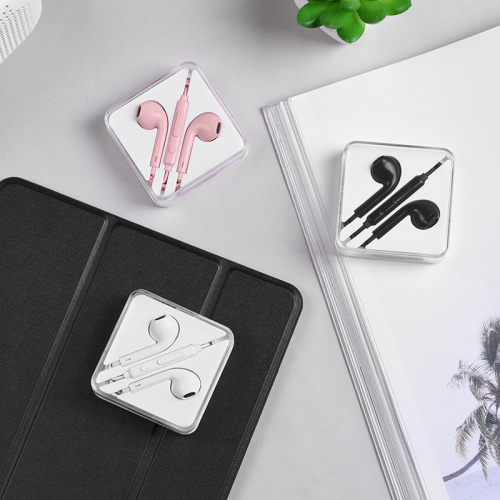 Наушники внутриканальные HOCO M55 Memory sound, микрофон, кнопка ответа, регулятор громкости, кабель 1.2м, цвет: чёрный (1/31/310) (6957531099949) фото 6