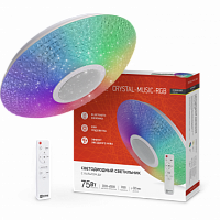 Светильник светодиодный COMFORT CRYSTAL-MUSIC-RGB 75Вт 230В 3000-6500K 6000Лм 505x125мм с пультом дистанционного управления IN HOME (1/3) (4690612044569)