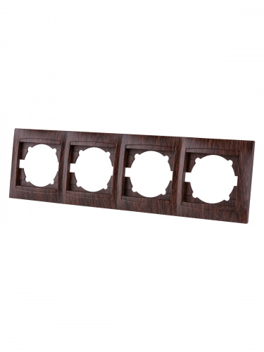 Рамка 4-х постовая горизонтальная венге , с/у, "Лама" (12/144) TDM (SQ1815-0432) фото 5 Рамка 4-х постовая горизонтальная венге , с/у, "Лама" (12/144) TDM (SQ1815-0432) фото 5